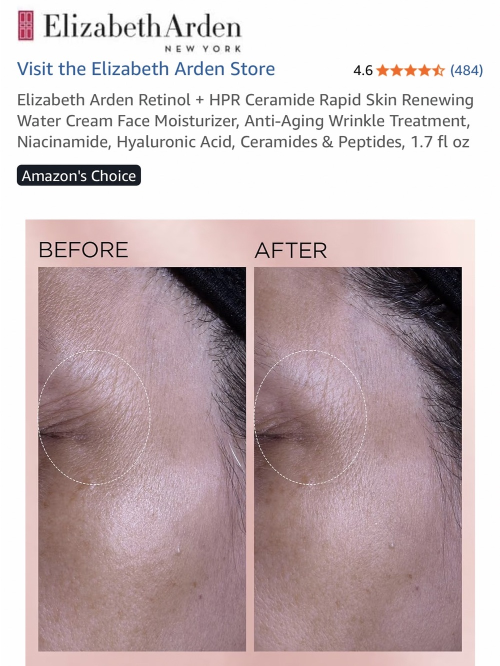 ELIZABETH ARDEN Retinol + HPR Ceramide Rapid Skin Renewing Water Cream - Picture 6 of 9